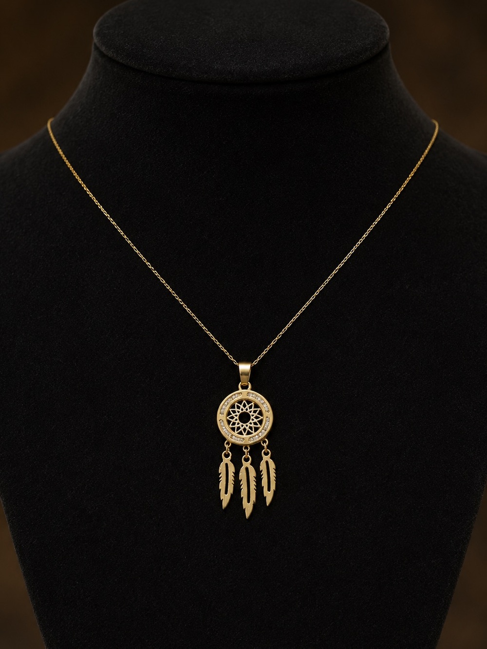 ✨ Solid 10K Gold Moissanite Dreamcatcher Pendant — Pendant Only ✨